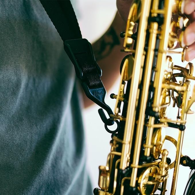 Neo Tech Neotech Saxophone Soft Neck Strap - Regular - Open Hook for Baritone & Alto Sax Neck Strap, Clarinets, English Horns - Comfortable Neoprene (Black) - Image 3